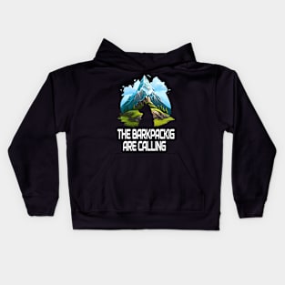 cool hiking season dog silhouette mountaineering backpacking mountain climbing nature lover traveling trekking Kids Hoodie